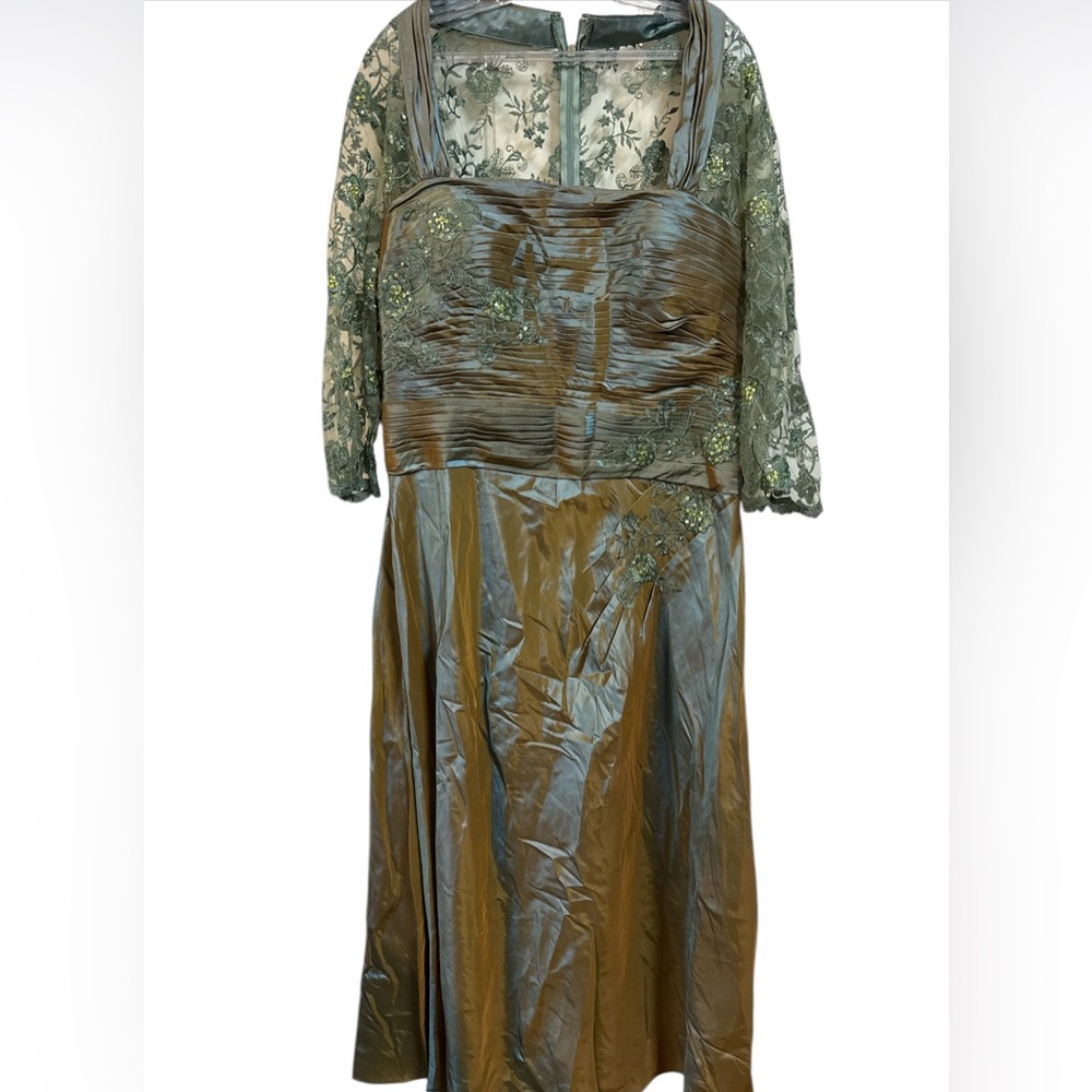 Patra Strapless Green and Brown Dress